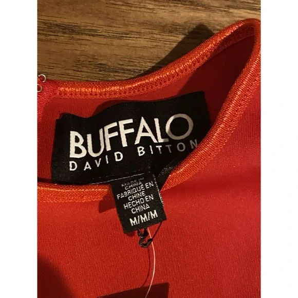 Buffalo David Bitton Red Fit & Flare Dress Women's Size M | NWT $118 | Kolander - Picture 4 of 11